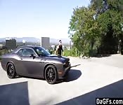 Babe with great tits enjoys cumshot