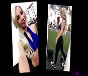Rubia follando en el gimnasio