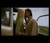 Dutch blonde takes it outdoors